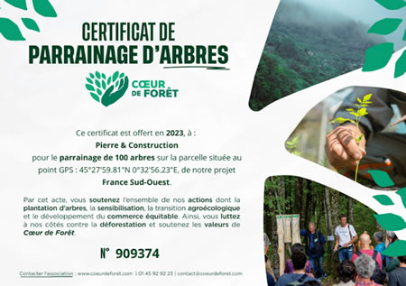 certificat parrainage coeur de foret